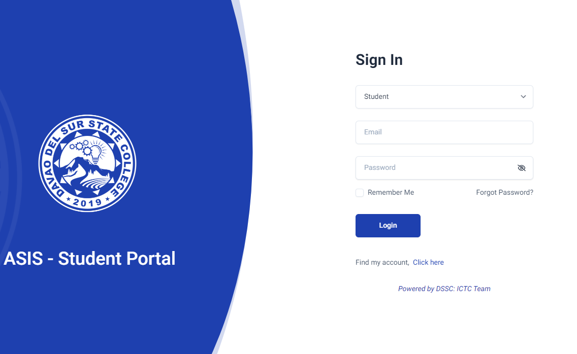 DSSC Student Portal Login