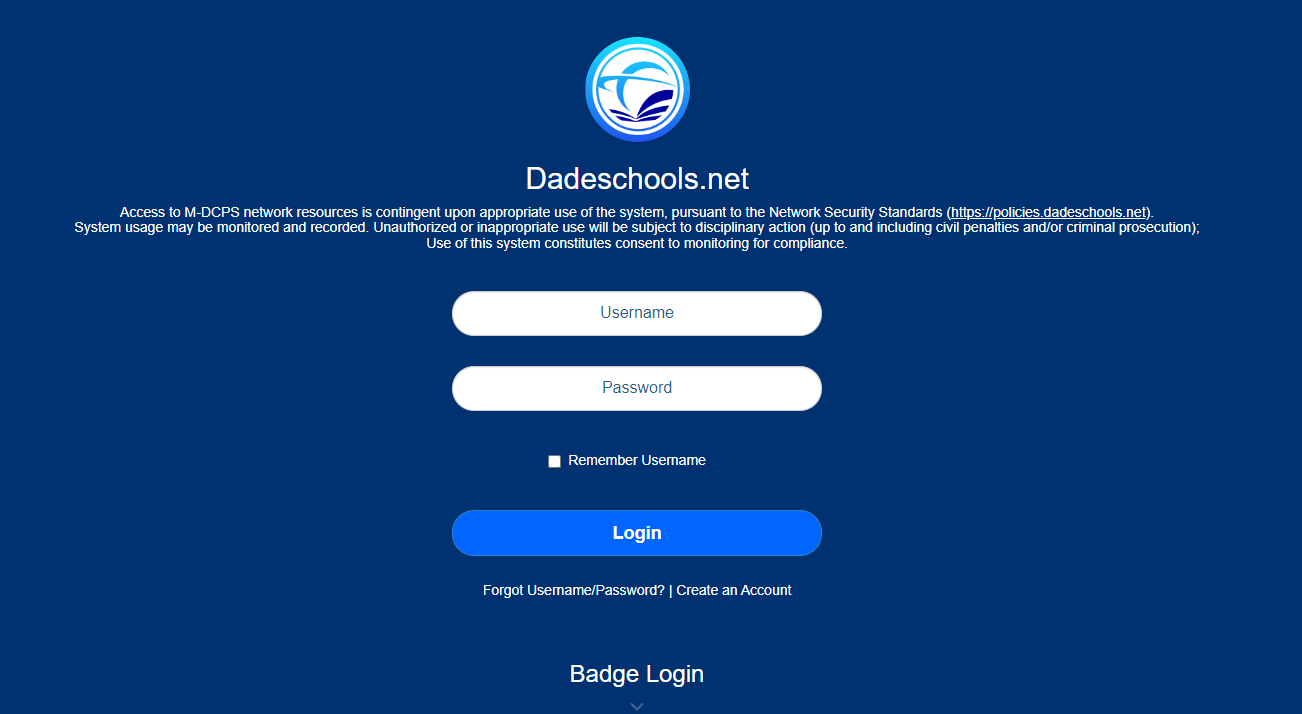 Log into Dadeschools Account