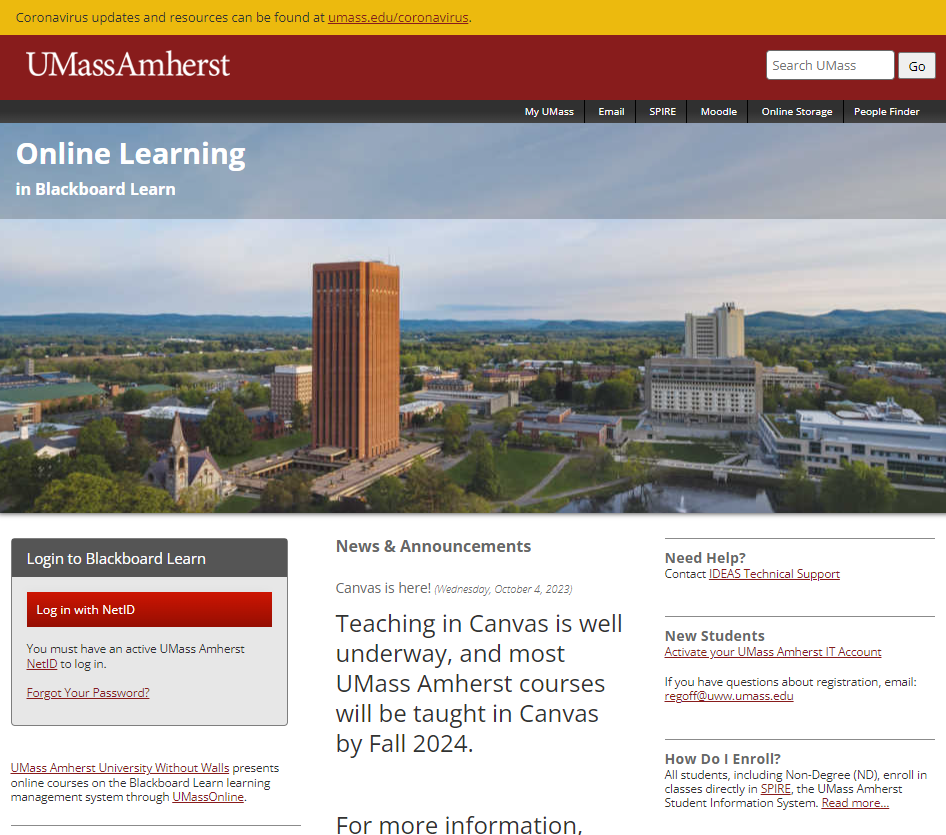 log into UMass Amherst